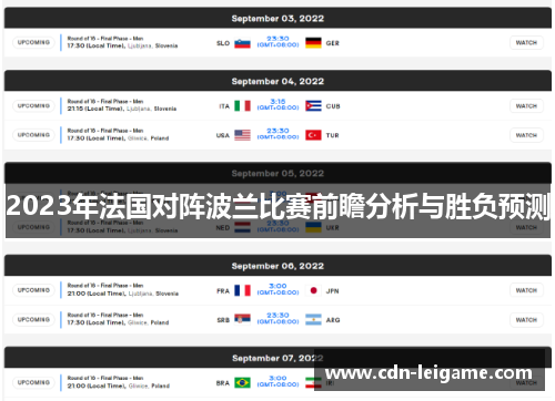 2023年法国对阵波兰比赛前瞻分析与胜负预测