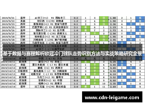 基于数据与赛程解析欧冠冷门球队走势识别方法与实战策略研究全景